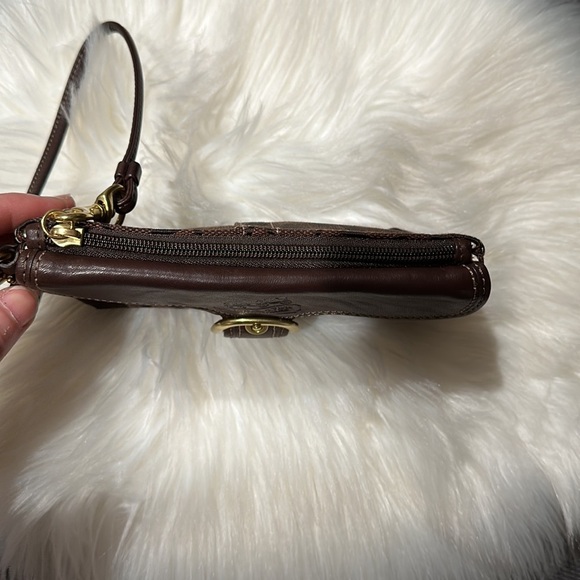 Coach Signature Wristlet Chocolate Brown EUC - Picture 7 of 12
